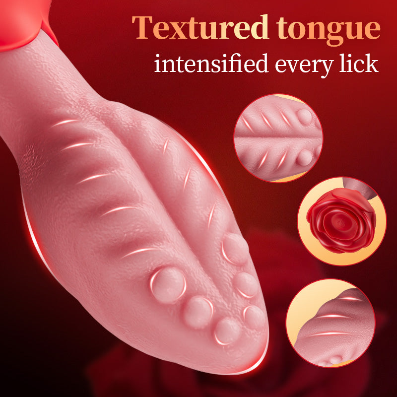 Sera - Tongue-Shaped 360° Rotating Anal Plug with Rose Base for Women & Men