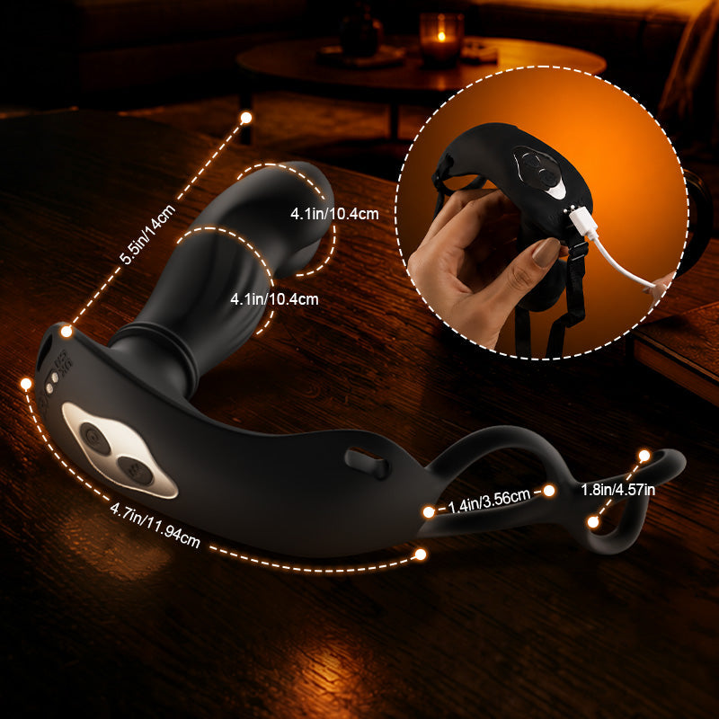 Hugo - Wearable Thrusting Prostate Massager with Straps APP & Remote Dual Control
