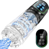 Multifunctional Penis Pump (7-in-1): Features thrusting, rotating, vibrating, sucking, licking, and stroking functions; includes a built-in LCD display