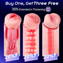 Load image into Gallery viewer, Men's masturbator sex toy with 9 suction modes and 9 vibration modes, pocket-sized vagina, and colorful light stimulating massager set